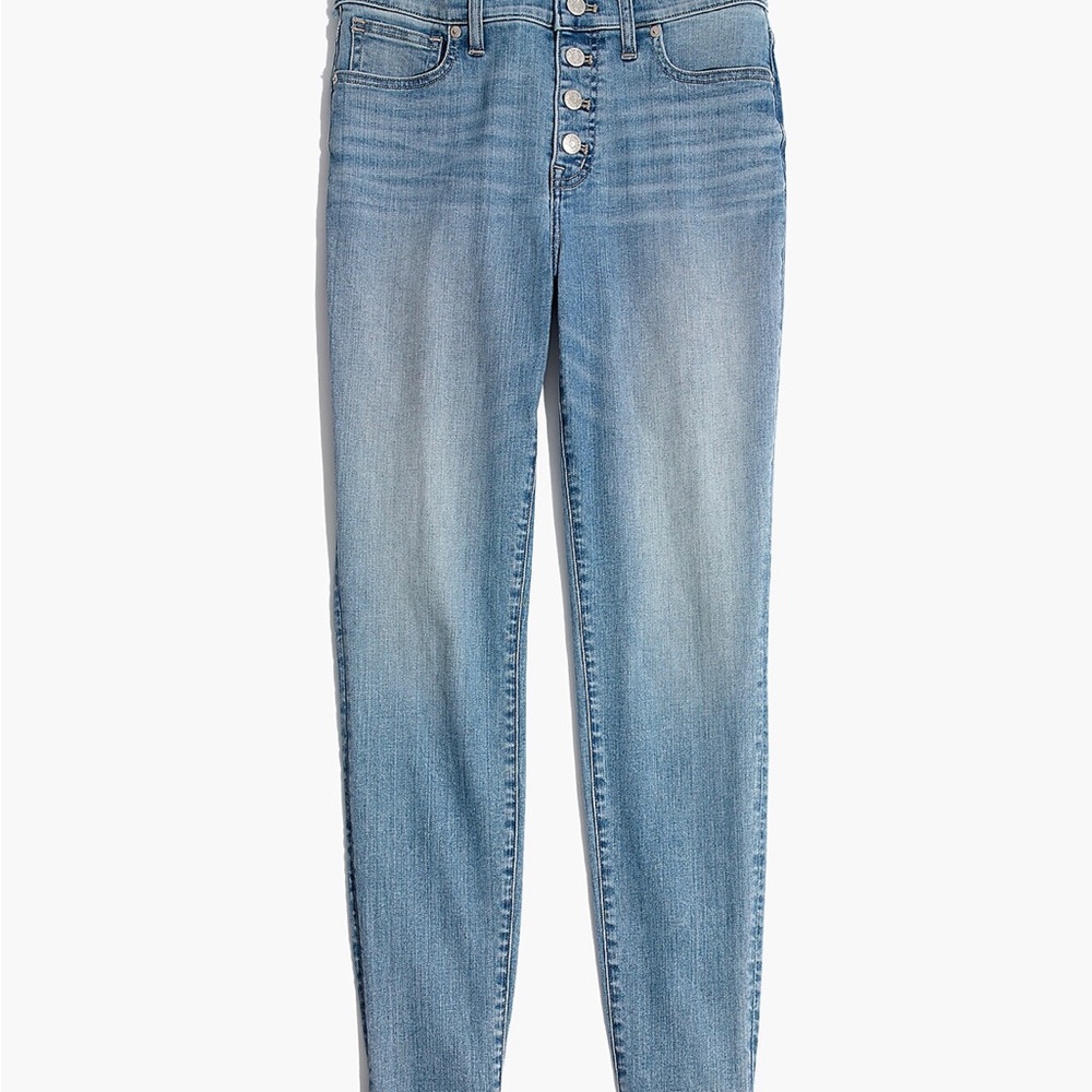 9" High-Rise Skinny Crop Jeans: Button-Front Edition